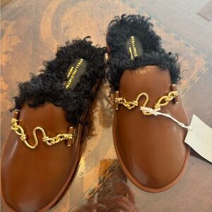 Stella McCartney Brown Fur-Lined Loafers